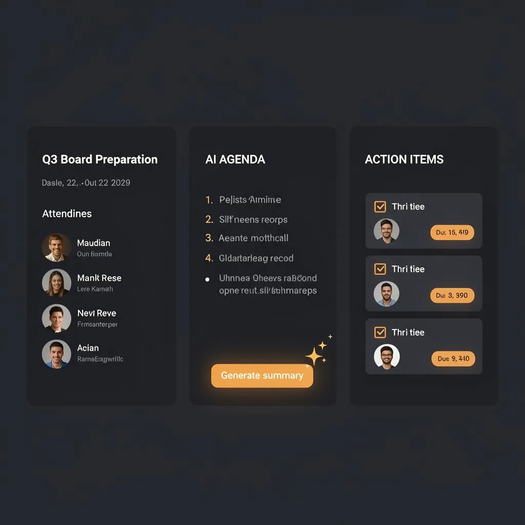 Meeting Intelligence — product UI preview